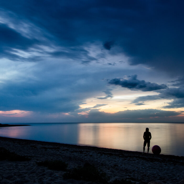 Fehmarn Strand am späten Sommerabend