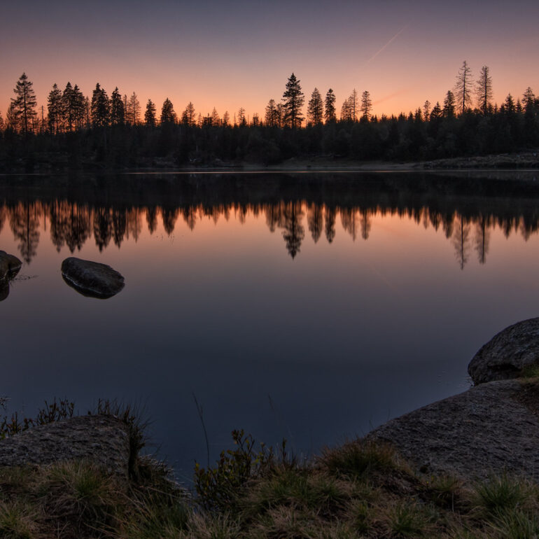 Oderteich Harz zum Sonnenuntergang