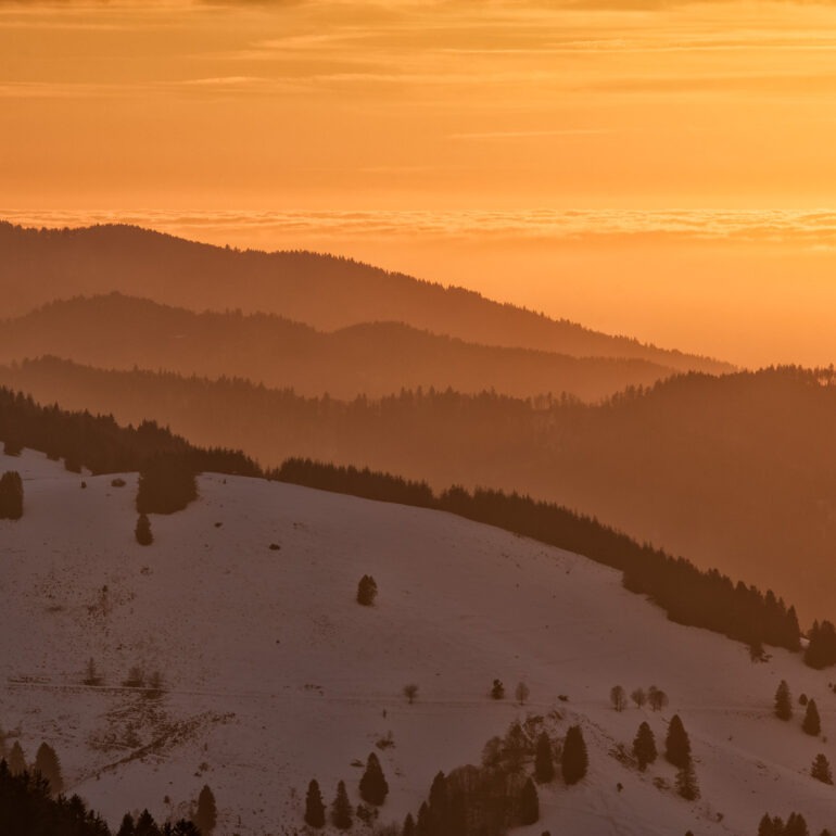 Sonnenuntergang über dem Schwarzwald