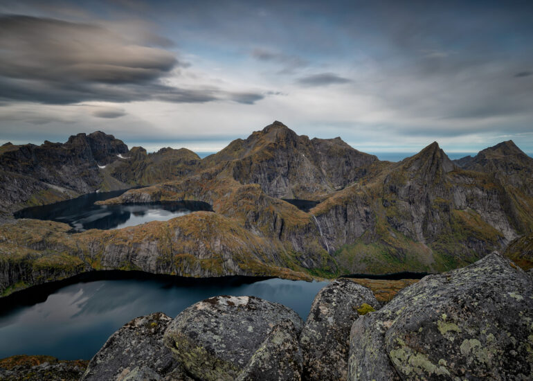 Lofoten - Wanderung auf den Munken 11 Blick auf den Hermanndalstinden vom Munken