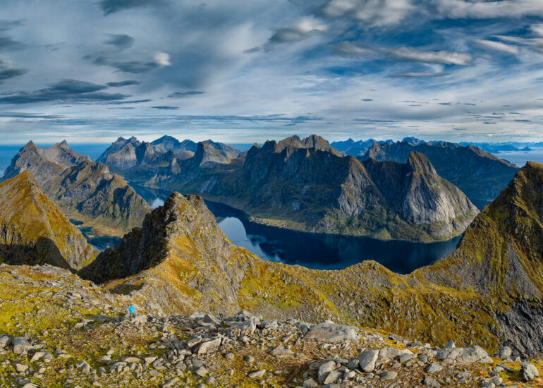 Lofoten - Wanderung auf den Munken 10 Munken - Blick Richtung Norden Moskenesoya - Lofoten